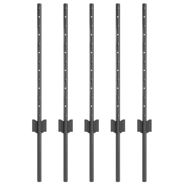 42006276_2.jpg vidaXL Plotové stĺpy 5 ks U-tvarované Šedé 60 cm Oceľ – Obrázok 2