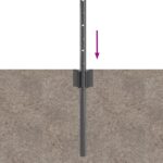 vidaXL Plotové stĺpy 5 ks U-tvarované Šedé 60 cm Oceľ – Obrázok 5