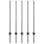 vidaXL Plotové stĺpy 10 ks U-Channel Sivé 100 cm Oceľ – Obrázok 2