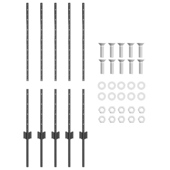 vidaXL Plotové stĺpy 10 ks U-Channel Sivé 100 cm Oceľ – Obrázok 4