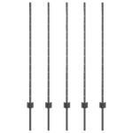 vidaXL plotové stĺpy 10 ks U-kanál sivé 120 cm oceľ – Obrázok 2