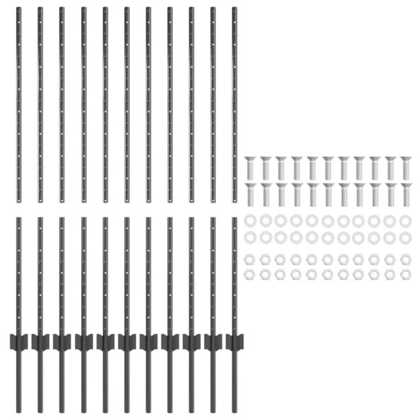 42006283_4.jpg vidaXL 22 ks U-channel Sivá 120 cm Oceľové plotové stĺpiky – Obrázok 4
