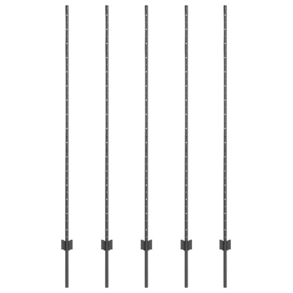 42006286_2.jpg vidaXL Plotové stĺpy 10 ks U-kartón sivá 150 cm oceľ – Obrázok 2
