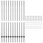 vidaXL plotové stĺpy 22 kusov U-tvarovaný sivý 160 cm oceľ – Obrázok 4