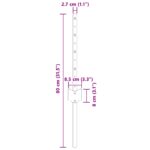 vidaXL Stĺp na plot. 5 pcs Strieborná 40 cm Oceľ – Obrázok 6