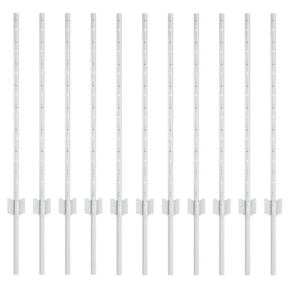 vidaXL Plotové stĺpy 11 ks U-Channel 80 cm Pozinkovaná oceľ – Obrázok 2