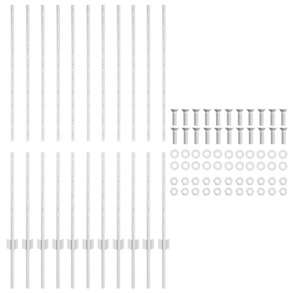 vidaXL Oplotenie stĺpikov 22 ks U-Channel 140 cm Pozinkovaná oceľ – Obrázok 4