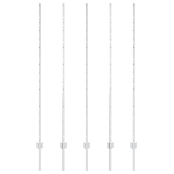 vidaXL Stĺp na plot. 5 pcs Strieborná 150 cm Oceľ – Obrázok 2