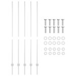 vidaXL Stĺp na plot. 5 pcs Strieborná 150 cm Oceľ – Obrázok 4
