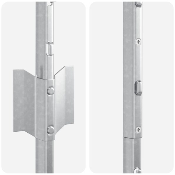 vidaXL Stĺp na plot. 5 pcs Strieborná 150 cm Oceľ – Obrázok 5