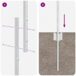 vidaXL Stĺp na plot. 5 pcs Strieborná 150 cm Oceľ – Obrázok 6