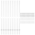 vidaXL Stĺp na plot. 11 pcs Strieborná 150 cm Oceľ – Obrázok 4