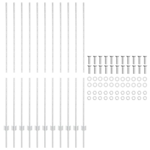 vidaXL Stĺp na plot. 11 pcs Strieborná 150 cm Oceľ – Obrázok 4