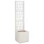 vidaXL Záhradný kvetináč s trelážou Biela 36x36x140 cm PP