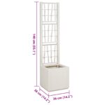 vidaXL Záhradný kvetináč s trelážou Biela 36x36x140 cm PP – Obrázok 8
