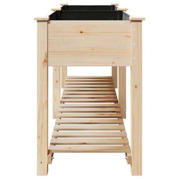 vidaXL Záhradný kvetináč s poličkou 203x53x76 cm z masívneho dreva – Obrázok 6