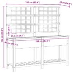 vidaXL Záhradný kvetináč s trelážou a policou 161x43x152 cm z masívneho dreva borovice – Obrázok 9