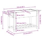 vidaXL Záhradný črepník so policami 155x59x76 cm z masívneho borovicového dreva – Obrázok 10