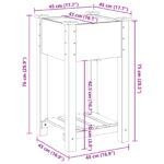 vidaXL Záhradný kvetináč s policou 45x45x76 cm z masívneho dreva – Obrázok 10