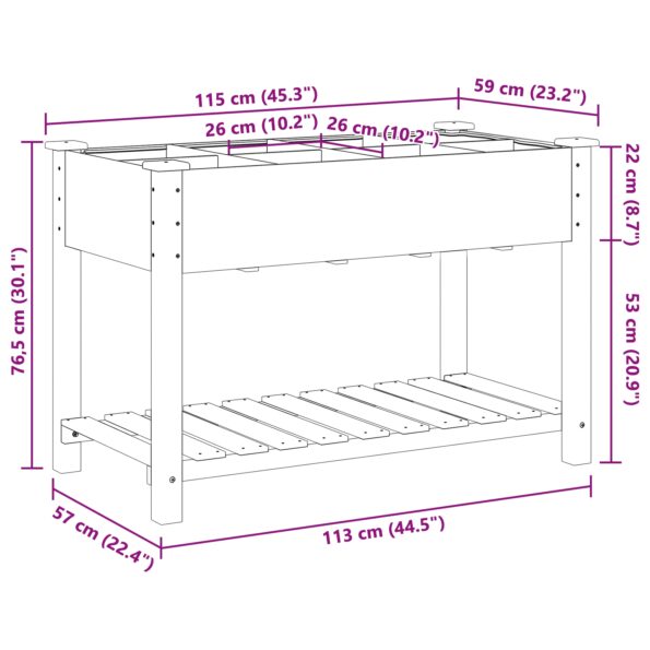 vidaXL Záhradný kvetináč s mriežkami 115x59x76 cm z masívneho dreva jedľa – Obrázok 10