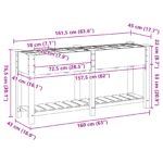 vidaXL Záhradný truhlík s mriežkami 161x43x76 cm z masívneho borovice – Obrázok 10