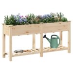 vidaXL Záhradný truhlík s mriežkami 161x43x76 cm z masívneho borovice – Obrázok 3