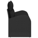 vidaXL 2-miestna záhradná pohovka s vankúšmi čierna poly ratan – Obrázok 6