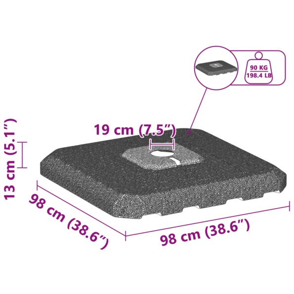vidaXL 4-dielna súprava základní slnečníka - 130kg piesku alebo 90kg vody – Obrázok 13