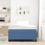 vidaXL Posteľ s pružinovým rámom Modrá 120 x 190 cm Kordúrová tkanina – Obrázok 4