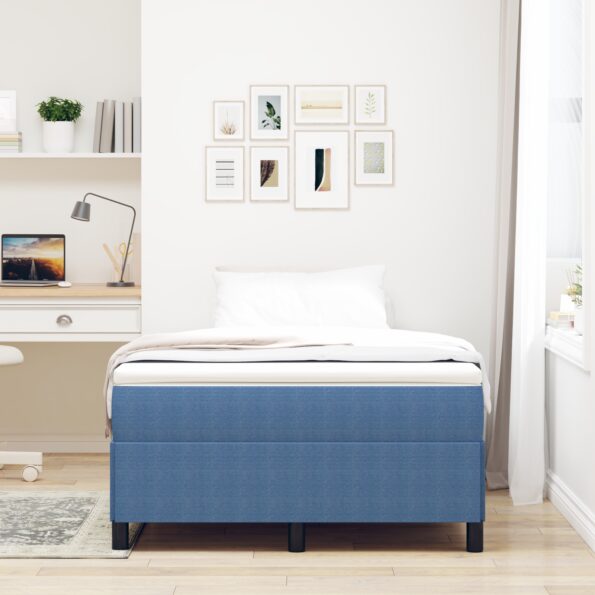 vidaXL Posteľ s pružinovým rámom Modrá 120 x 190 cm Kordúrová tkanina – Obrázok 4