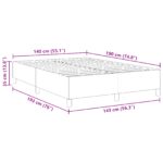 vidaXL Rám postele tmavo šedý 140x190 cm zružového plyšu – Obrázok 9