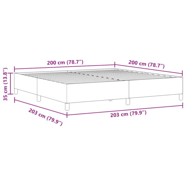 vidaXL Rám postele tmavo šedý 200x200 cm z kordurovej tkaniny – Obrázok 7