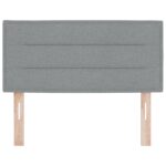 vidaXL Čelo postele s línami Svetlosivá 90 cm Textil – Obrázok 5
