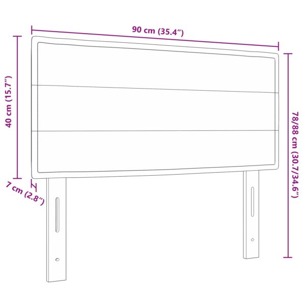vidaXL Čelo postele s líniami sivé 90 cm tkanina – Obrázok 8