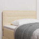vidaXL Čelo postele s líniovým dizajnom krémové 90 cm textil