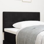 vidaXL Čelo postele s gombíkmi čierne 80 cm z plyšu