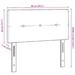 vidaXL Čelo postele S gombíkmi Šedé 90 cm Velvet – Obrázok 9