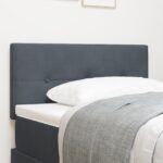 vidaXL Hlava postele s gombíkovým prešívaním tmavošedá 90 cm z velvetu