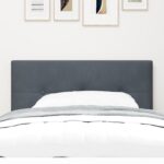 vidaXL Hlava postele s gombíkovým prešívaním tmavošedá 90 cm z velvetu – Obrázok 3