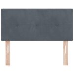 vidaXL Hlava postele s gombíkovým prešívaním tmavošedá 90 cm z velvetu – Obrázok 4