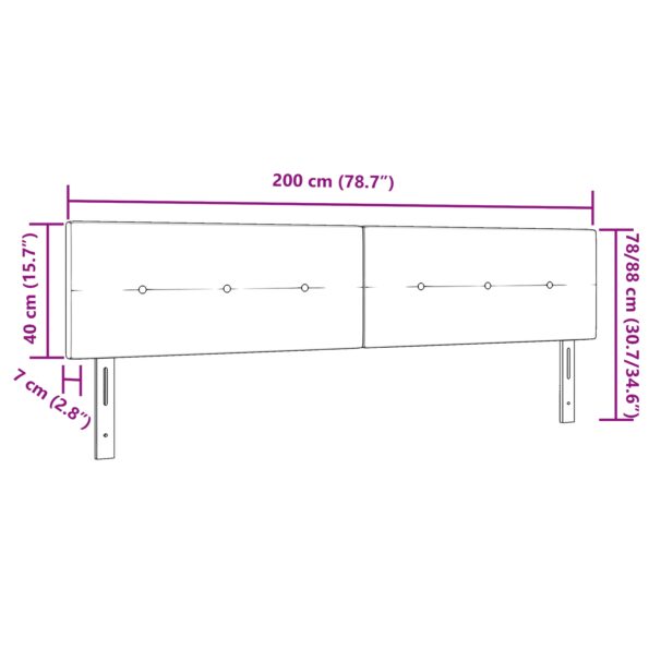 vidaXL Čelo postele s gombíkmi, svetlosivé, 200 cm, textília – Obrázok 8
