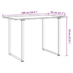 vidaXL Záhradný stôl Hnedý 100x55x70 cm DPC a Oceľ – Obrázok 11