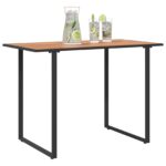 vidaXL Záhradný stôl Hnedý 100x55x70 cm DPC a Oceľ – Obrázok 3