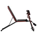 vidaXL Nastaviteľná činková lavica s pásmi na odpor 150 kg Čierna Oceľ – Obrázok 4