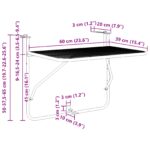 vidaXL skladací závesný balkónový stôl - mentolovo zelený, 60x40 cm, oceľ – Obrázok 11