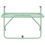vidaXL skladací závesný balkónový stôl - mentolovo zelený, 60x40 cm, oceľ – Obrázok 6