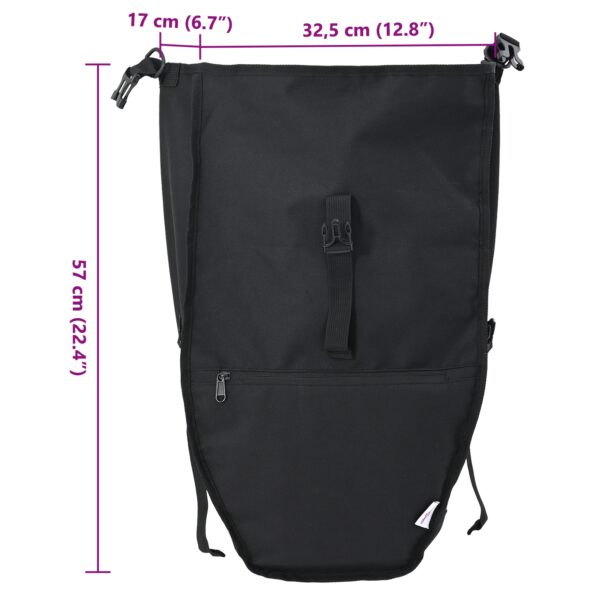 vidaXL Taška na bicykel pre nosič 25 L Čierna 32.5x17x57 cm – Obrázok 12