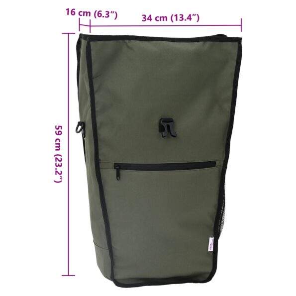 vidaXL Bicyklový batoh pre nosič 20 L Olivová 34x16x59 cm – Obrázok 13