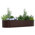 vidaXL Záhradný vyvýšený záhon Hnedý 240x80x44 cm Galvanizovaná oceľ – Obrázok 3