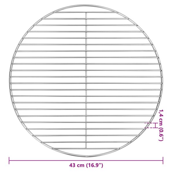 vidaXL Grilovací rošt Strieborná 43 x 43 cm Nerezová oceľ – Obrázok 6
